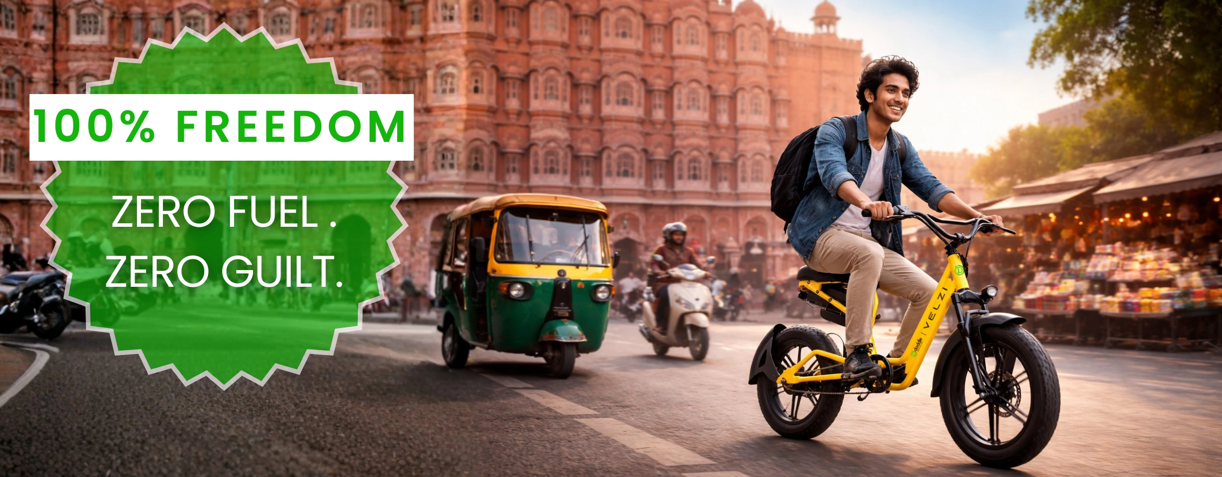 Zero Fuel. Zero Guilt. 100% Freedom — Discover the Velzi Electric Cycle