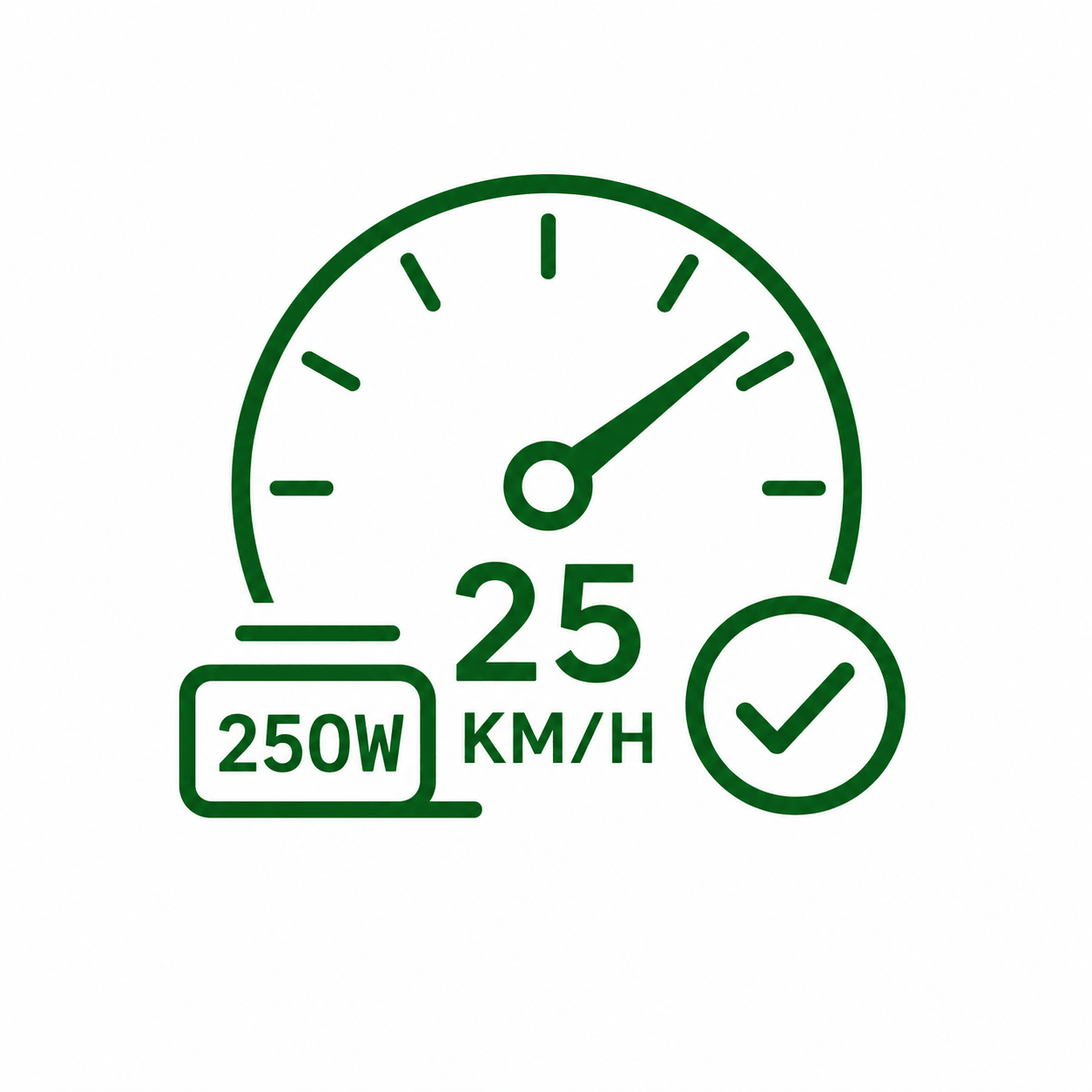 250W - 25 km-h low-speed threshold